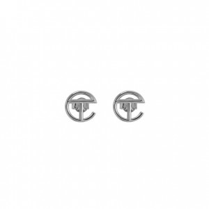 Kolczyki Telfar Jewelry Logo Stud Srebrne | PLEX3573