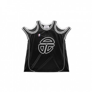 Koszulki Telfar Triple Jersey Czarne | PLPQ3268