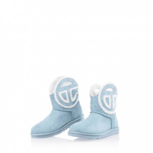 Kozaki Telfar x UGG Logo Mini Niebieskie | PLXF3017