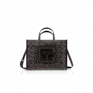 Torby Telfar Monogram Medium Jacquard Czarne | PLHK3164