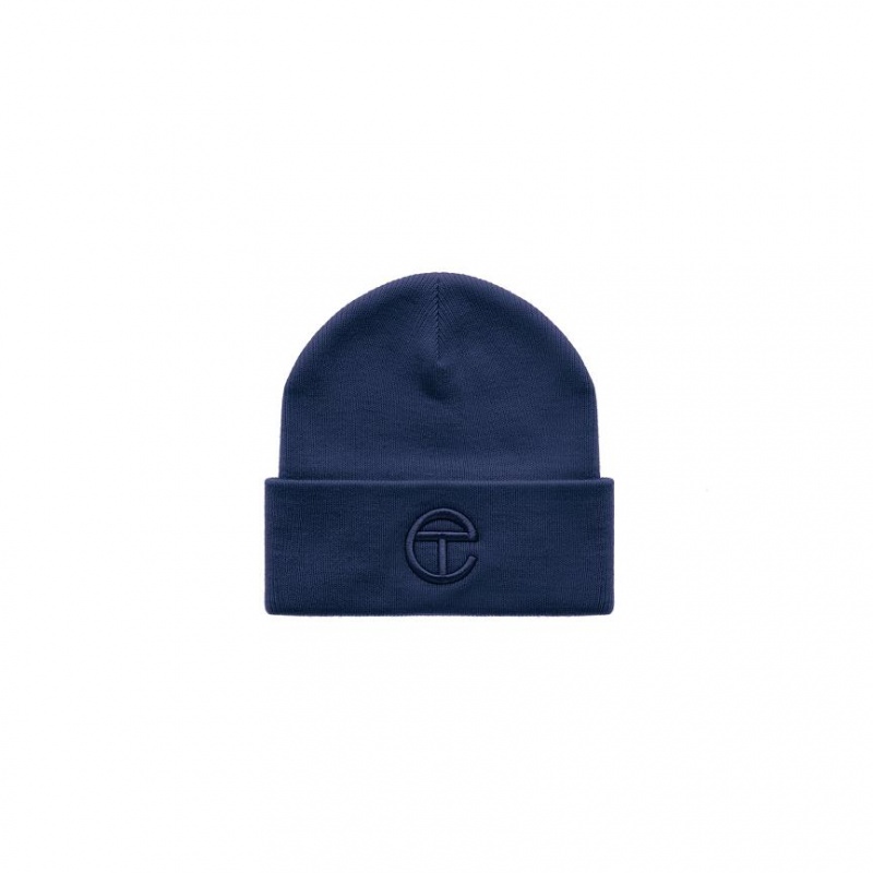 Czapka Telfar Beanie Embroidered H Granatowe | PLGL3683