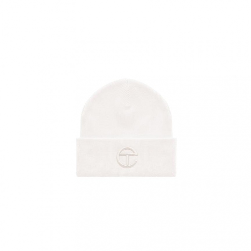 Czapka Telfar Beanie Embroidered J Białe Białe | PLDN3685