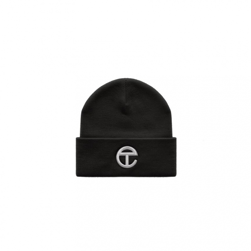 Czapka Telfar Beanie Embroidered L Czarne Białe | PLAP3687