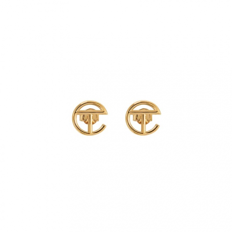 Kolczyki Telfar Jewelry Logo Stud Złote | PLOR3567