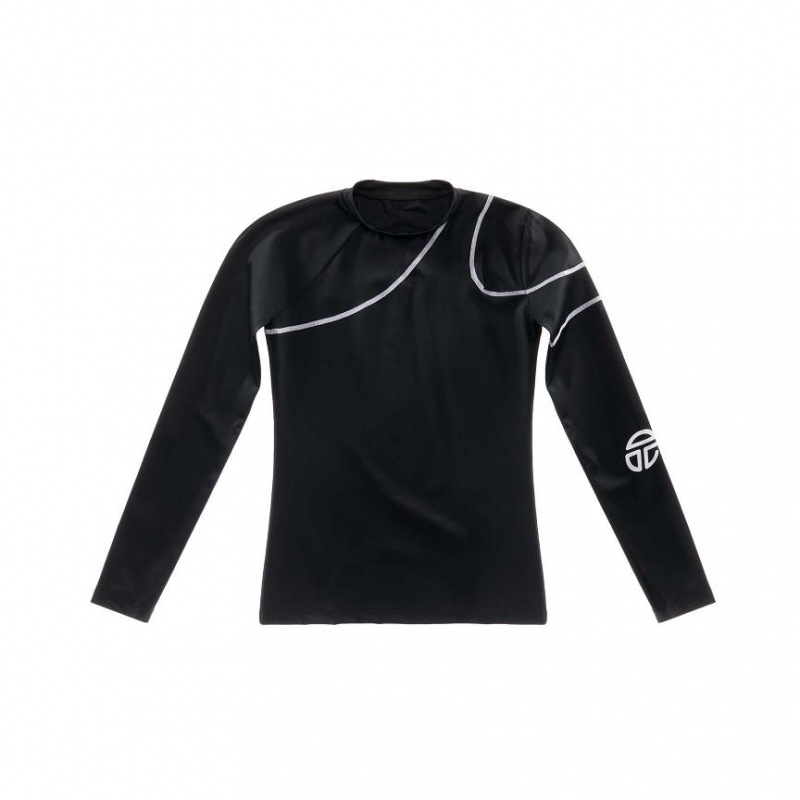 Koszulki Telfar Performance Long Sleeve Czarne Czarne | PLJJ3305