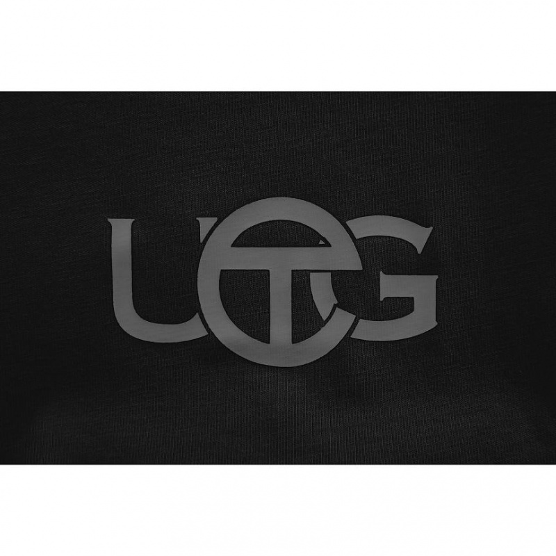 Koszulki Telfar x UGG Logo Czarne | PLDN3265