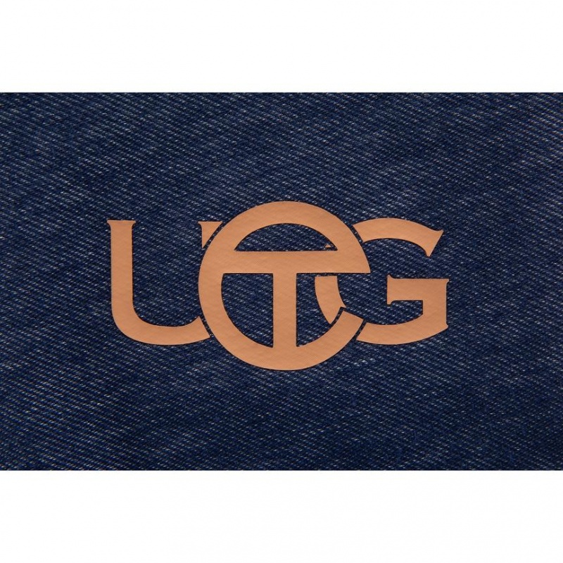 Koszulki Telfar x UGG Logo Denim Niebieskie | PLGL3307