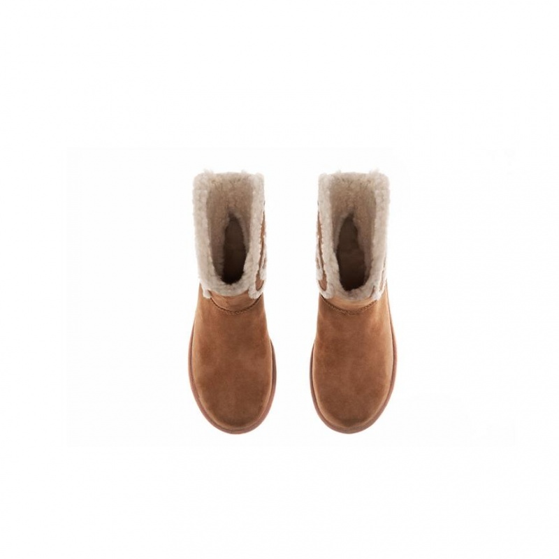 Kozaki Telfar x UGG Logo Mini Brązowe | PLKI3020