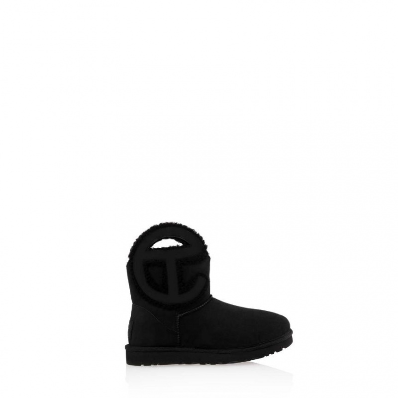 Kozaki Telfar x UGG Logo Mini Czarne | PLLH3019