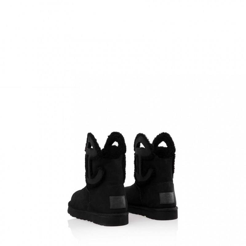 Kozaki Telfar x UGG Logo Mini Czarne | PLLH3019