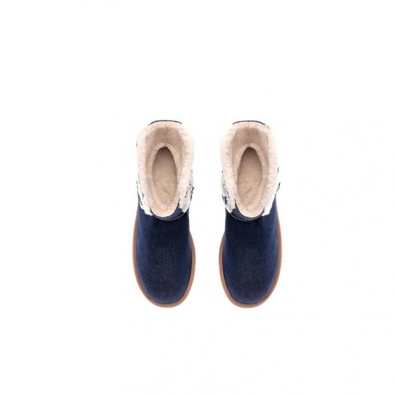 Kozaki Telfar x UGG Logo Mini Denim Niebieskie | PLJJ3021