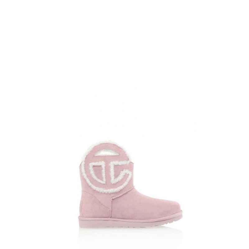 Kozaki Telfar x UGG Logo Mini Różowe | PLZG3018