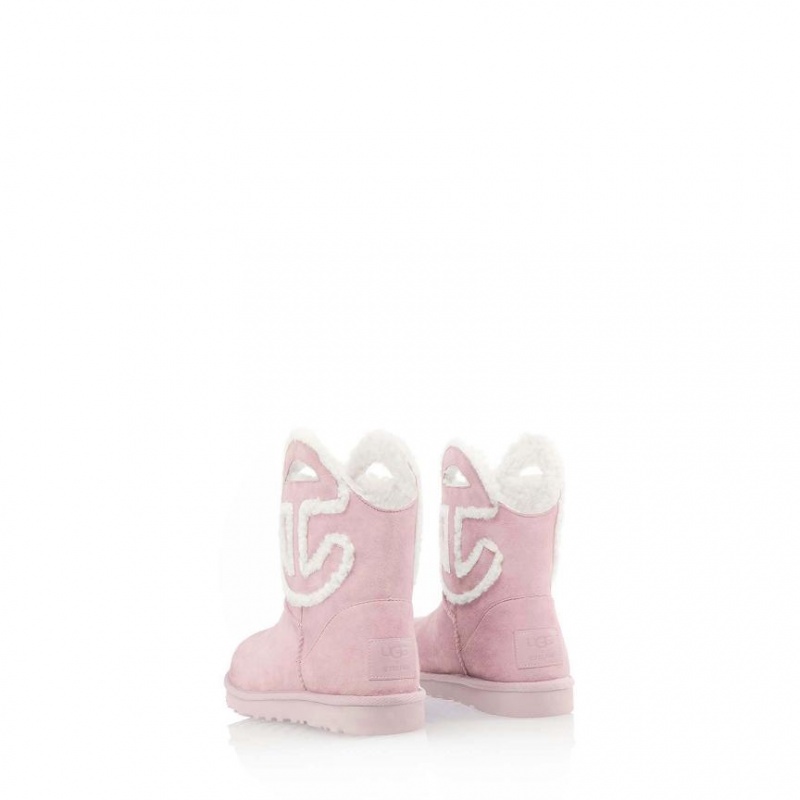 Kozaki Telfar x UGG Logo Mini Różowe | PLZG3018