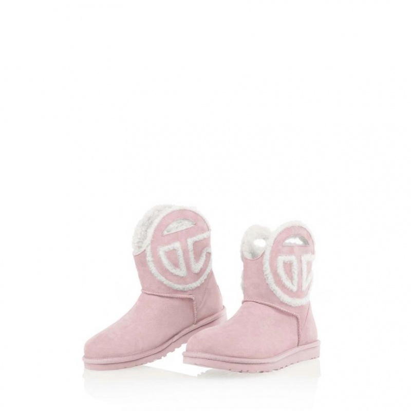 Kozaki Telfar x UGG Logo Mini Różowe | PLZG3018