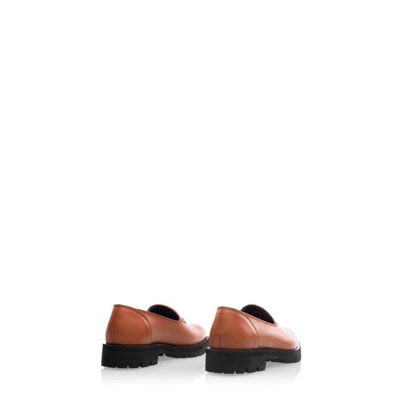 Loafersy Telfar Logo Brązowe | PLNB3013