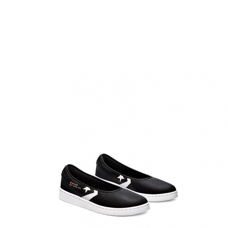 Loafersy Telfar X Converse Pro Skórzane Czarne | PLEX3009