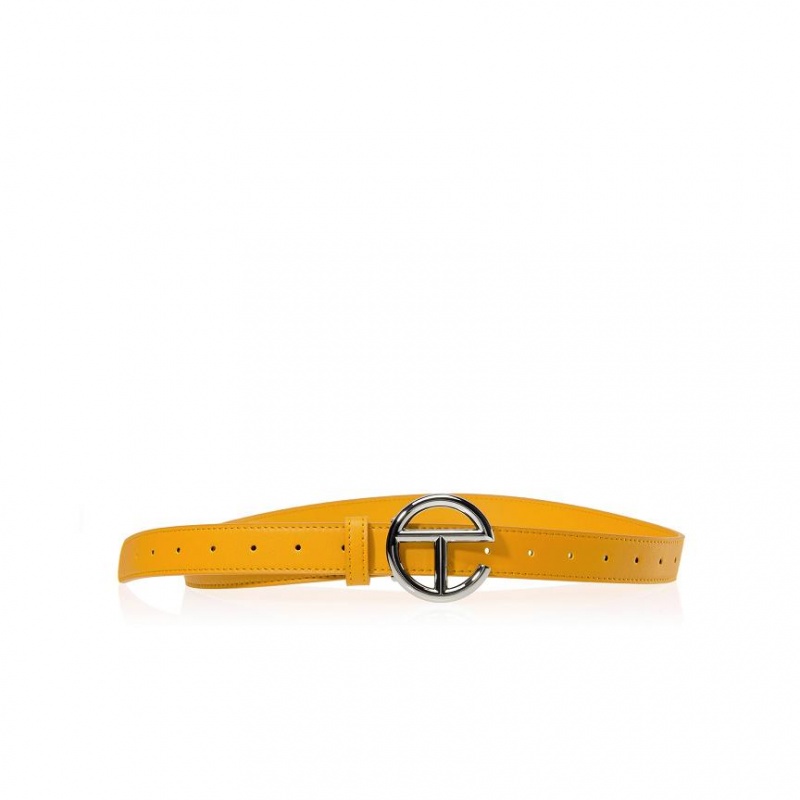 Paski Telfar Belts Logo S Srebrne Musztardowe | PLVD3656