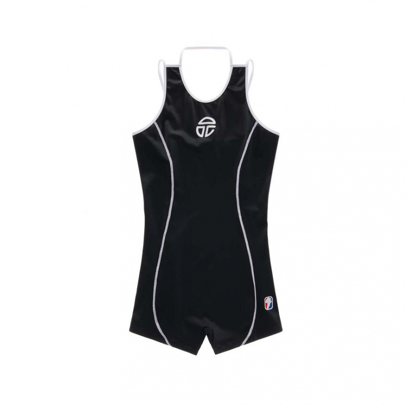 Podkoszulki Telfar Performance Halter Singlet Czarne | PLJJ3260