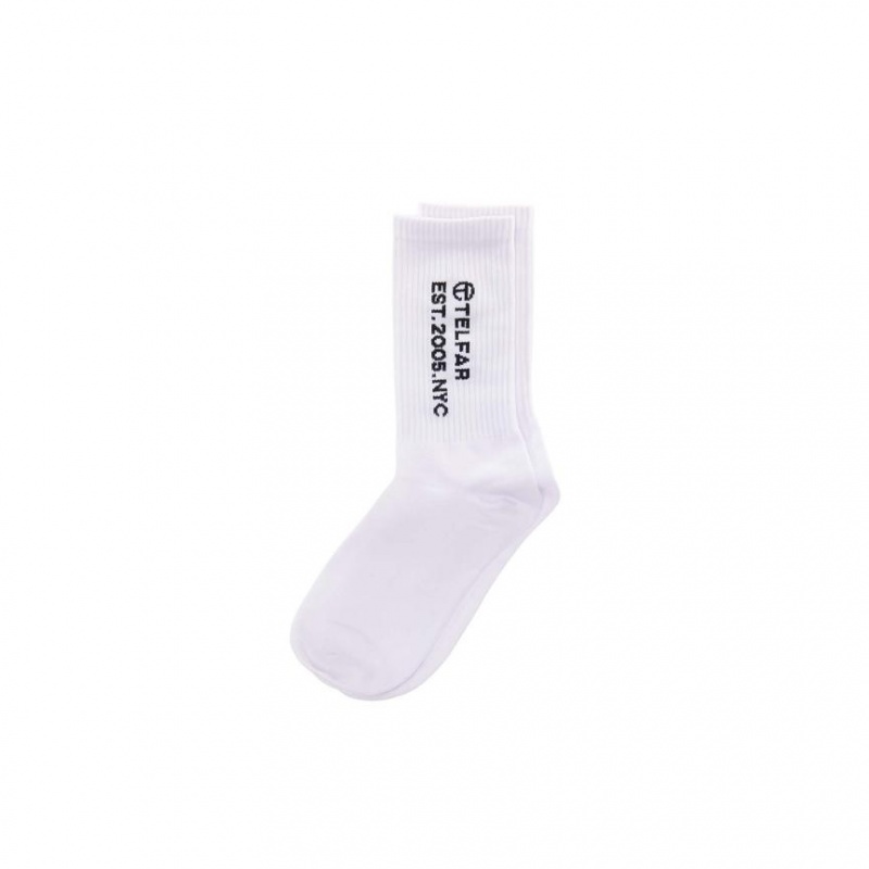 Skarpetki Telfar Socks EST. 2005 Logo Białe | PLOR3540