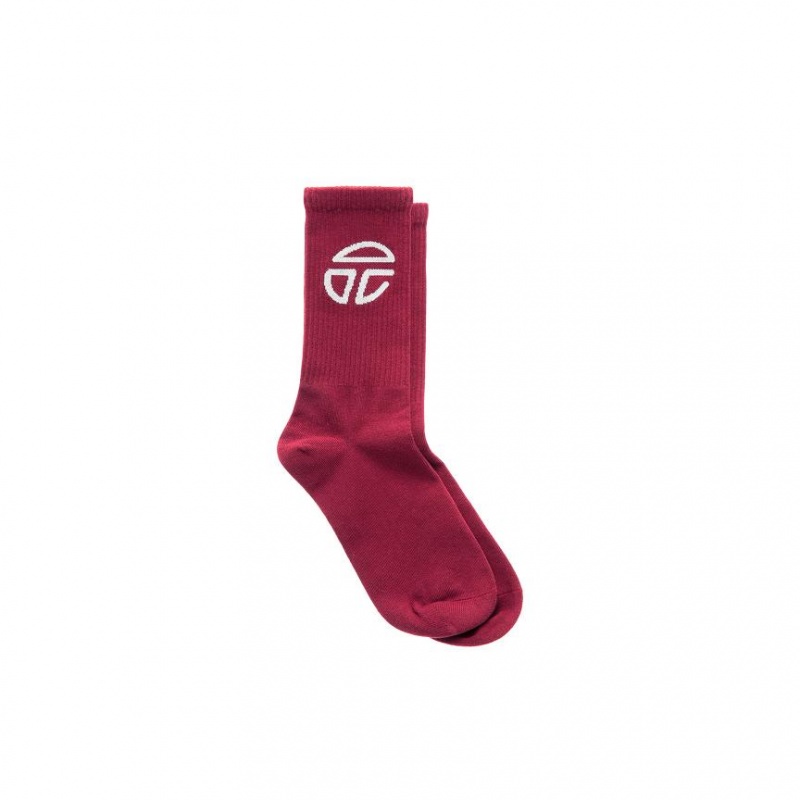 Skarpetki Telfar Socks Sportowe Logo C Bordowe | PLYU3543