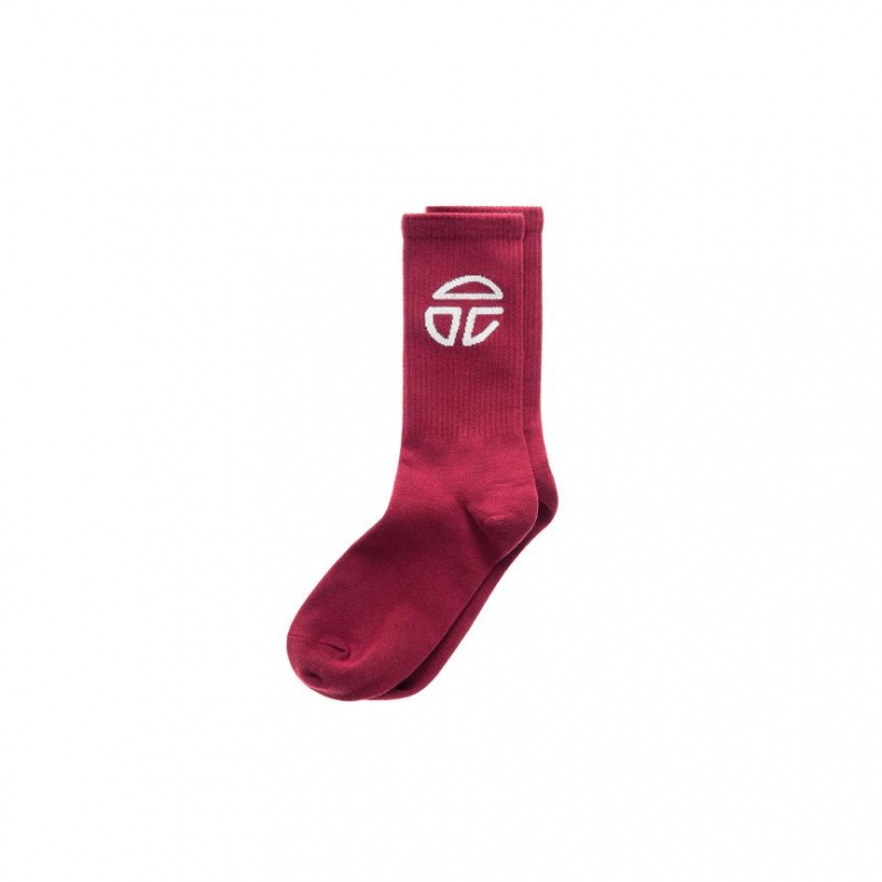 Skarpetki Telfar Socks Sportowe Logo C Bordowe | PLYU3543