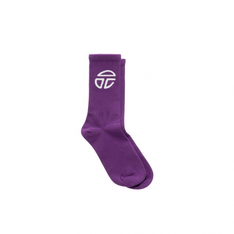 Skarpetki Telfar Socks Sportowe Logo F Fioletowe | PLEX3546