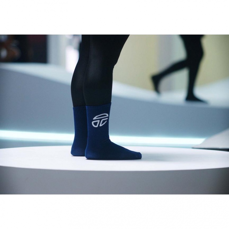 Skarpetki Telfar Socks Sportowe Logo I Granatowe | PLMA3549